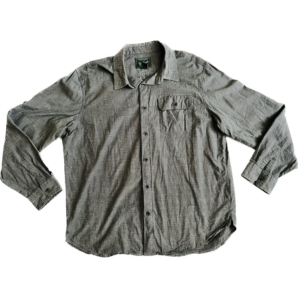 Woolrich Men's Casual Button-Down Shirt XL Gray Long Sleeve Gray